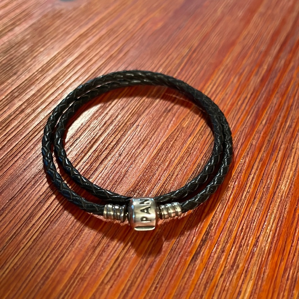 Pandora Double Black Leather Bracelet